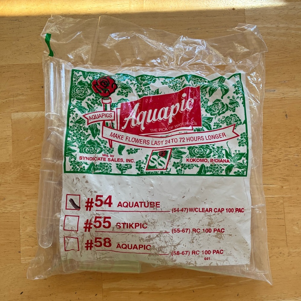 Vintage Package of Aquapic Floral Water Tubes